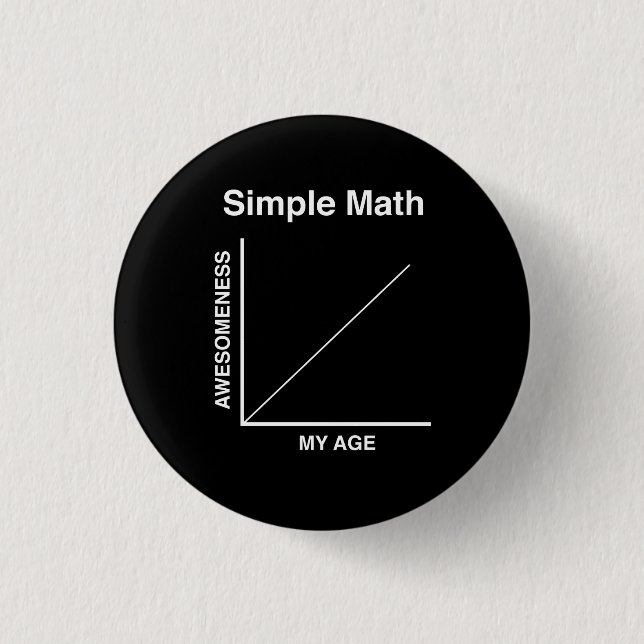 Simple Math Pinback Button (Front)