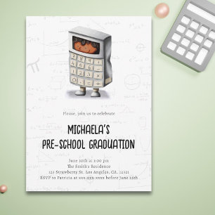 Simple Math Preschool Graduation Party Invitation