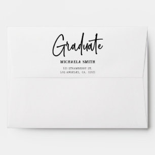 Simple Math Return Address Green Graduation Envelope