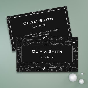 Simple Math Tutor Teacher Formula Pattern Business Card