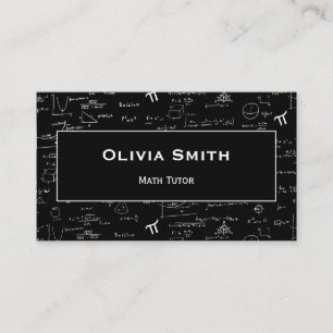 Simple Math Tutor Teacher Formula Pattern Business Card