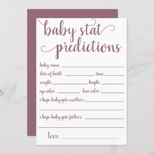 Simple Mauve Prediction Dusty Pink Keepsake Card