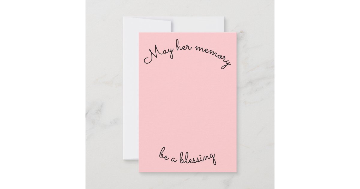 Simple May Her Memory Be A Blessing Sympathy Card | Zazzle