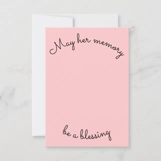 Simple May Her Memory Be A Blessing Sympathy Card | Zazzle