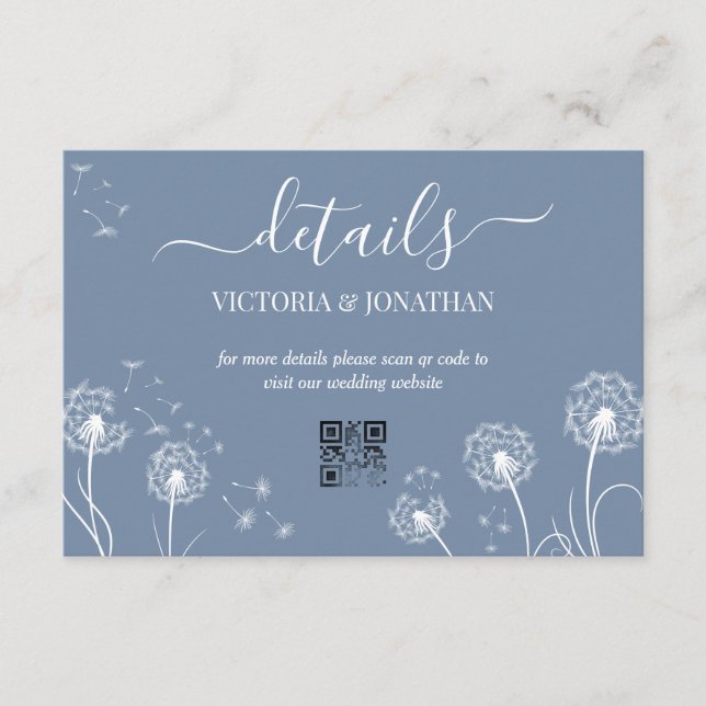 Simple Meadow Flower Wedding Details Enclosure Card (Front)