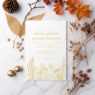 Simple Meadow Flowers Wedding Invitation