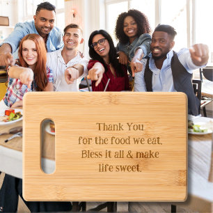 Simple Meal Blessing Customizable Engraved Cutting Board