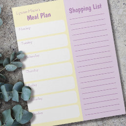 Simple Meal Planner Shopping List Personalized Notepad