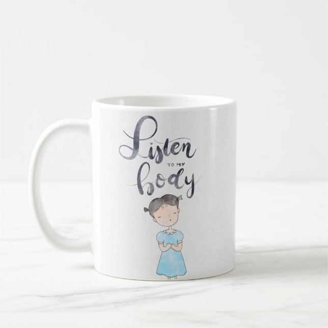 Simple Meaningful Self Love Gentle Calming Look Coffee Mug (Left)