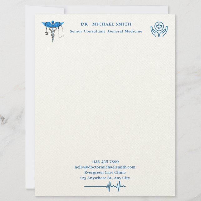 Simple Medical Doctor Letterhead (Front)