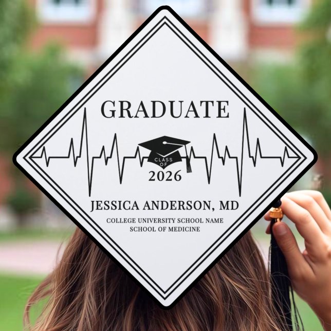 Simple Medical Graduation Cap Topper (Elegant Class Of 2025 Medical Graduation Cap Topper)