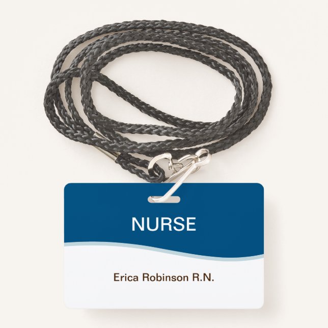 Simple Medical Nurse Hospital ID Badges (Front with Lanyard)