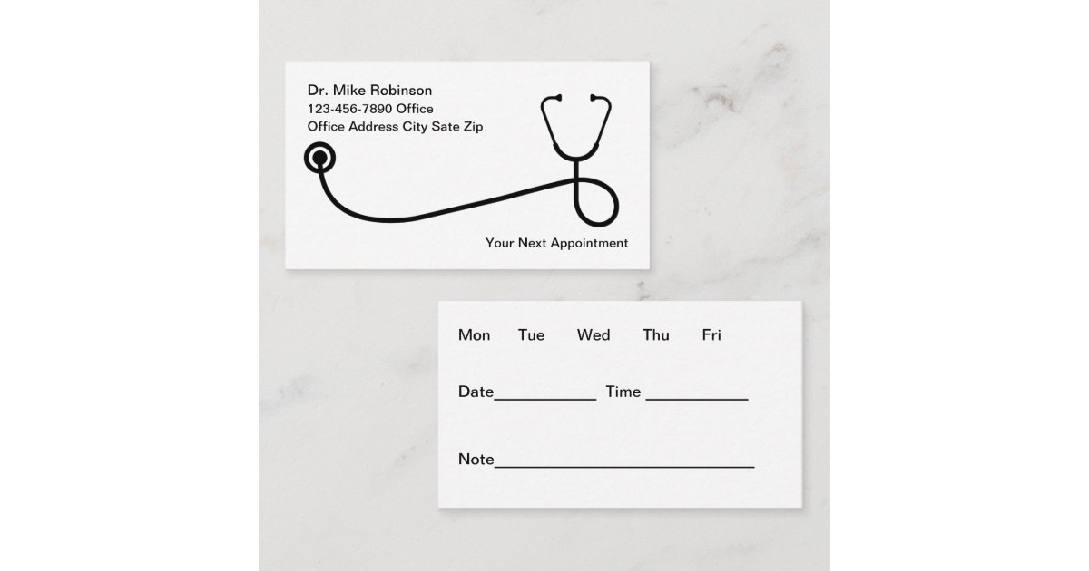 Simple Medical Office Appointment Cards | Zazzle