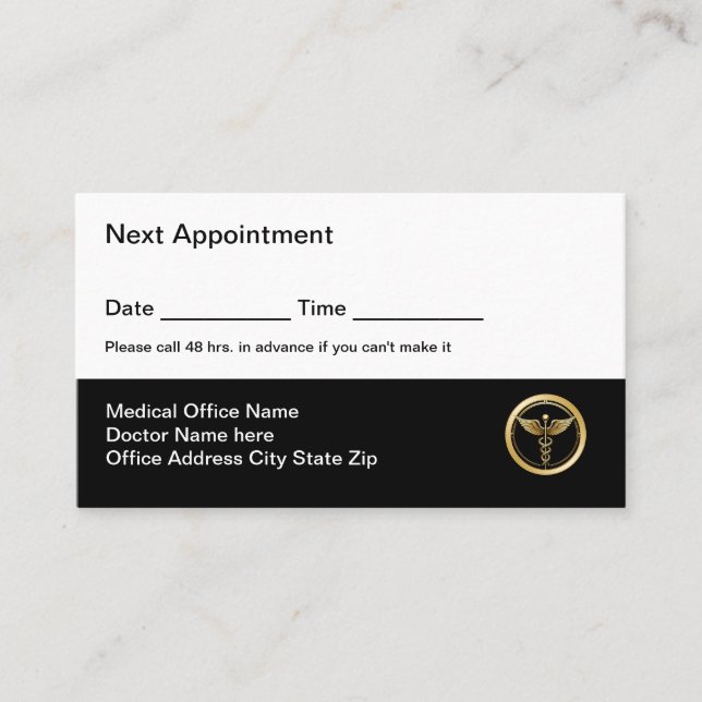 Simple Medical Office Appointment Cards (Front)