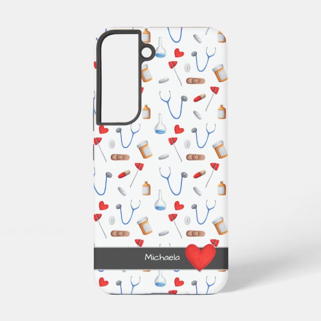 Simple Medical Pattern Nurse Samsung Galaxy Case (Back)