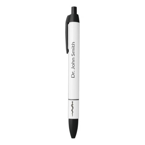 Simple Medical Professional Asclepius Black White Black Ink Pen