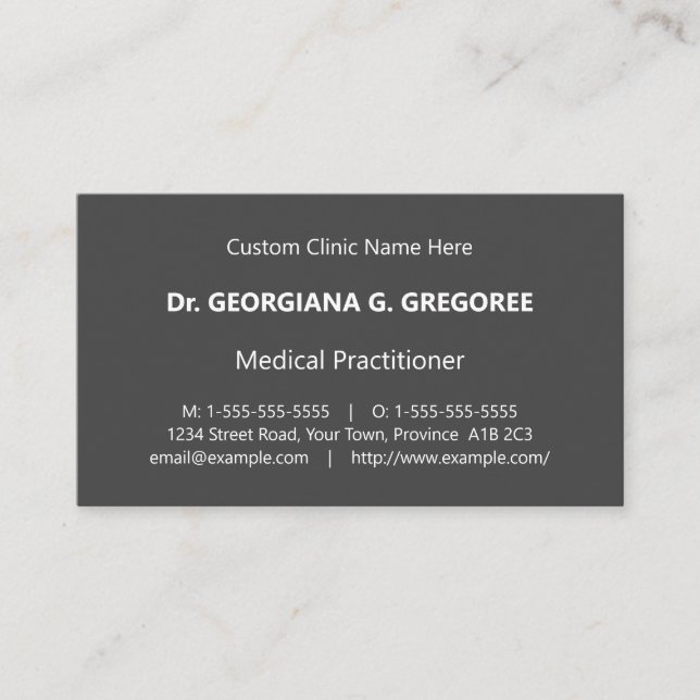 Simple, Medical Specialist Business Card (Front)