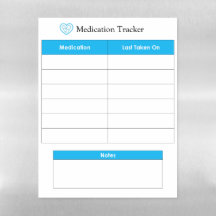 Simple Medication Tracker (6 Row)
