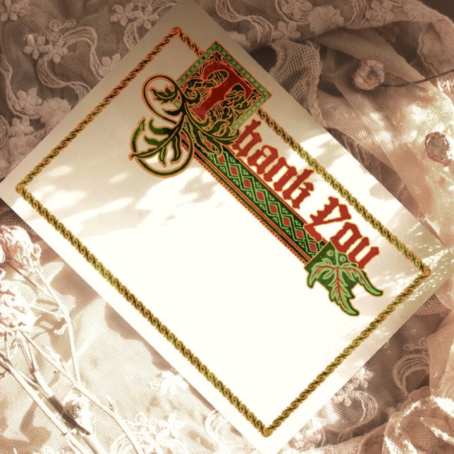 Simple Medieval Illuminated Thank You Card  (Creator Uploaded)