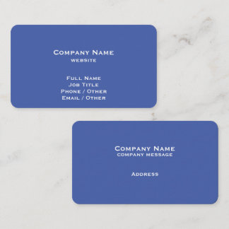 Simple Medium Blue Business Card
