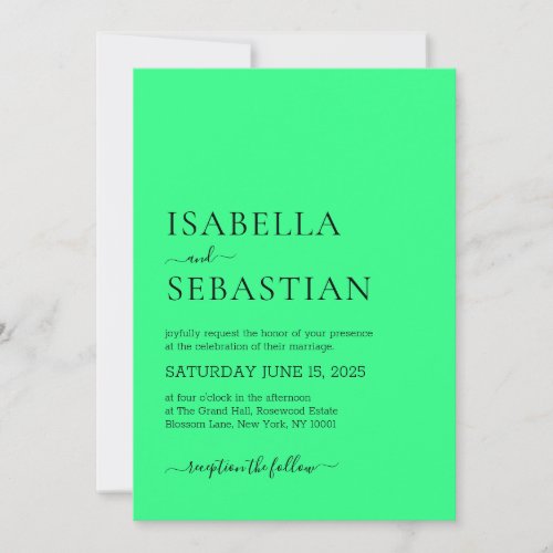 Simple Medium Spring Green Wedding