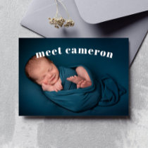 Simple Meet New Baby Boy Birth Announcement