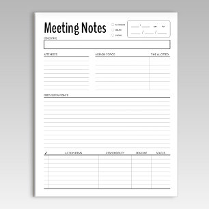 Simple Meeting Notes Template Notepad
