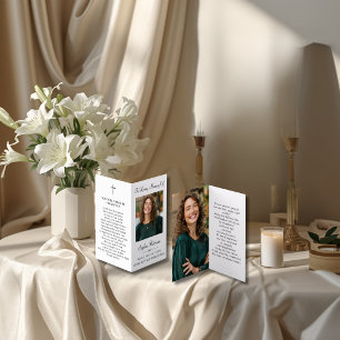 Simple Memorial Funeral 2 Photo Folder Prayer Card