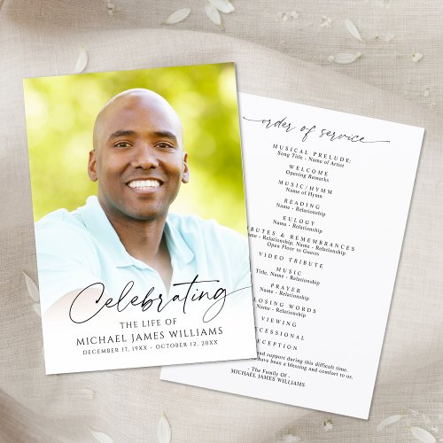 Simple Memorial Funeral Celebration of Life Photo