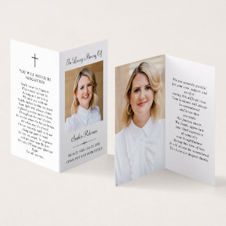 Simple Memorial Funeral Photo Folder Prayer Card