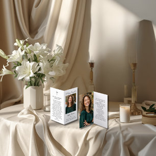 Simple Memorial Funeral Photo Folder Prayer Card