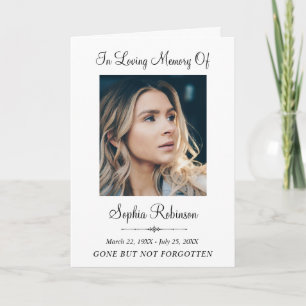 Simple Memorial Funeral Photo Sympathy Remembrance Card