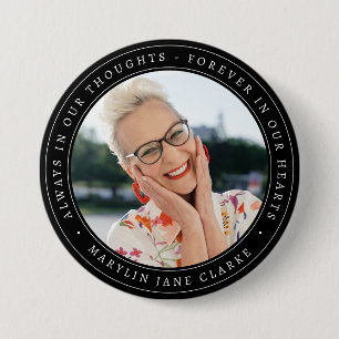 Simple Memorial Funeral Remembrance Photo Button