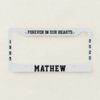 Simple Memorial License Plate  License Plate Frame