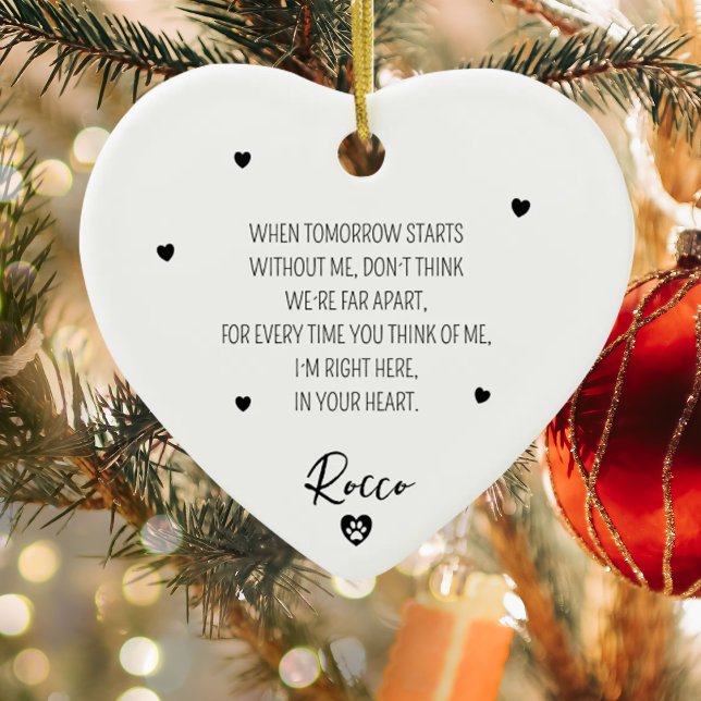 Simple Memorial Pet Name Ceramic Ornament (Creator Uploaded)