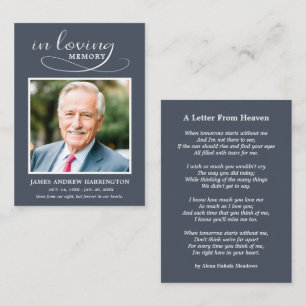 Simple Memorial Photo Funeral Card