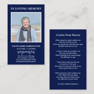 Simple Memorial Photo Funeral Card