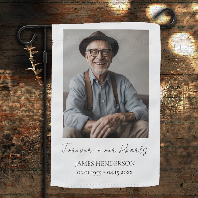 Simple Memorial Photo  Garden Flag (Creator Uploaded)