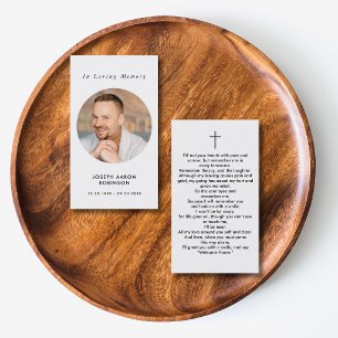 Simple Memorial Photo Sympathy Funeral Prayer Card