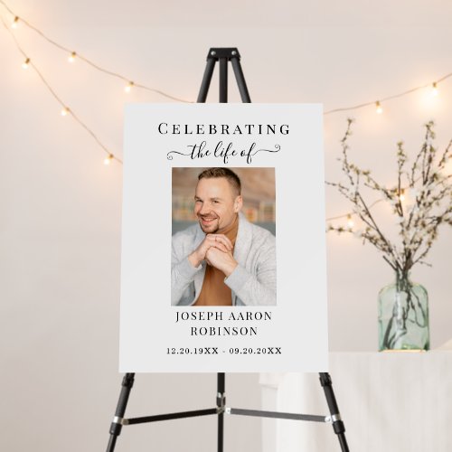 Simple Memorial Photo Sympathy Funeral Sign