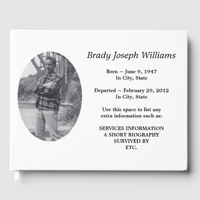 simple memoriam funeral guest book (Front)