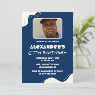 Simple Men Photo 87th birthday invitations