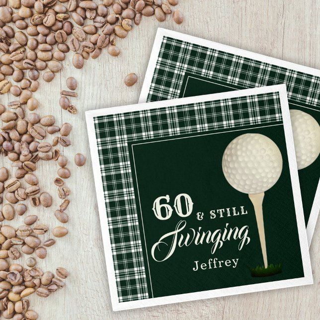Simple Men's Golf Milestone Birthday Party Napkins (Creator Uploaded)