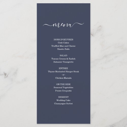 Simple Menu for Wedding or other Special Occasion