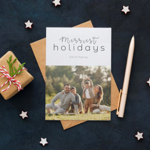 Simple Merriest Holidays Photo Card