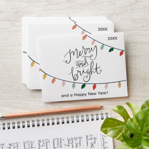 Simple Merry and Bright Christmas Lights Gift Card Envelope