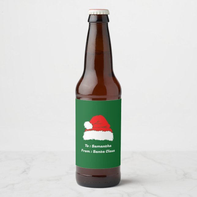 Simple Merry Christmas Beer Bottle Label (Front)