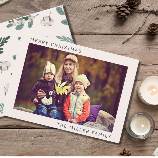 Simple Merry Christmas Family Photo Holiday Card (Creator Uploaded)
