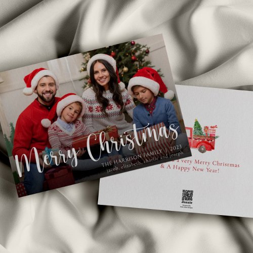 Simple Merry Christmas Family Photo Holiday Card