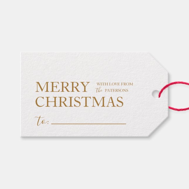 Simple Merry Christmas Gift Present Tags (Front (Horizontal))